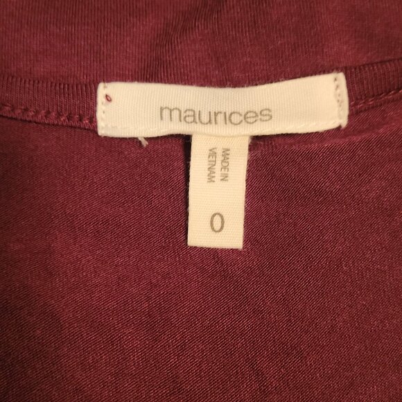 Maurices Top Size 0=14 W Floral Chiffon Overlay Slinky Knit Hi Low Hem Boho - Picture 5 of 11